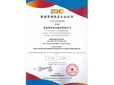 能源管理體系認證證書中文版